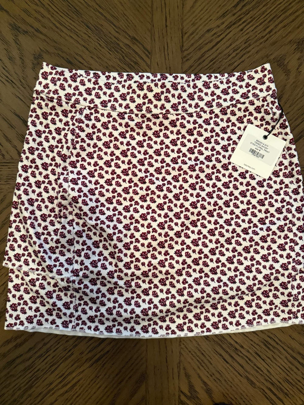 Belyn Key Burgundy Floral Print Skort